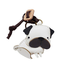 Load image into Gallery viewer, Unique Leather Charm White Pug Edition