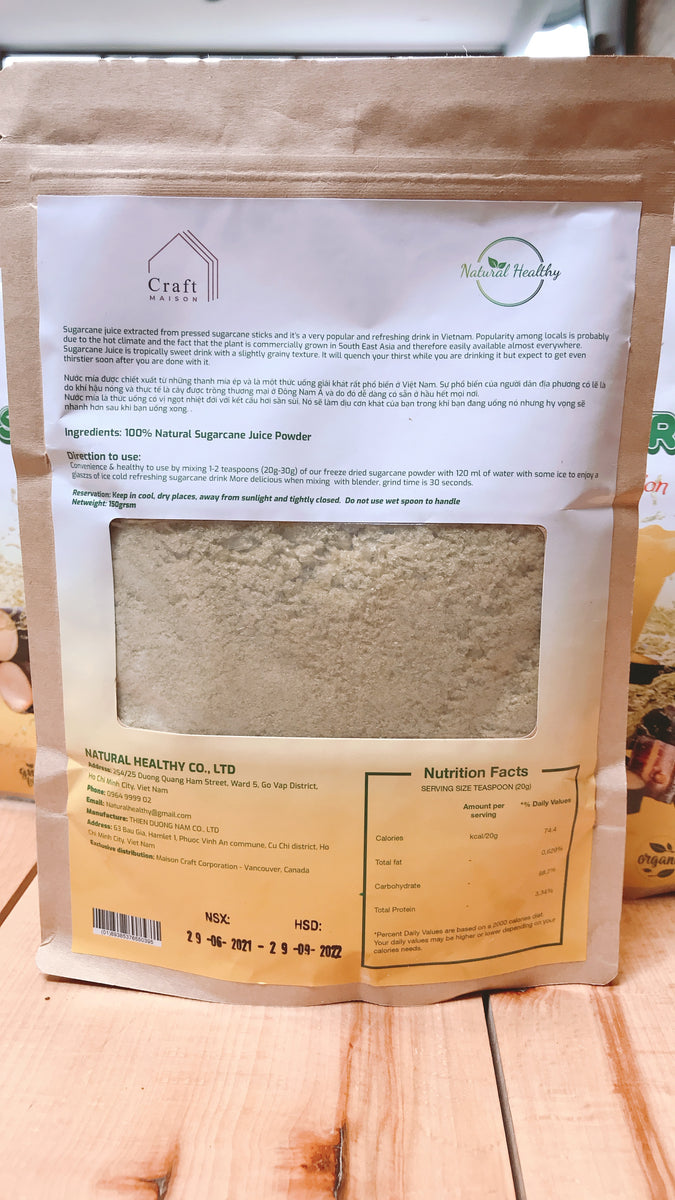 FREEZE DRIED SUGARCANE JUICE Craft Maison