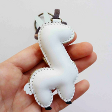 Load image into Gallery viewer, Unique Leather Charm White Llama Edition