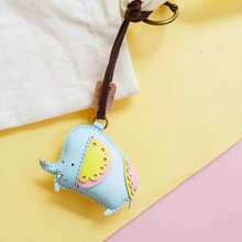 Load image into Gallery viewer, Unique Leather Charm Blue Elephant Edition