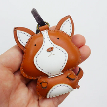 Load image into Gallery viewer, Unique Leather Charm Brown Corgi Edition
