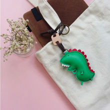 Load image into Gallery viewer, Unique Leather Charm Green Dinosaur Edition
