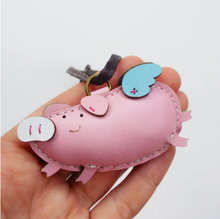 Load image into Gallery viewer, Unique Leather Charm Pink Pig Edition