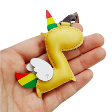 Load image into Gallery viewer, Unique Leather Charm Yellow Unicorn Edition