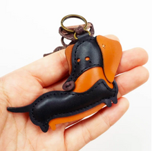 Load image into Gallery viewer, Unique Leather Charm Black Dachshund Edition