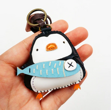 Load image into Gallery viewer, Unique Leather Charm Black Penguin Edition