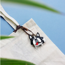 Load image into Gallery viewer, Unique Leather Charm Black White Frenchies Edition
