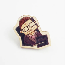 Load image into Gallery viewer, Stephen Hawking Wooden Pin