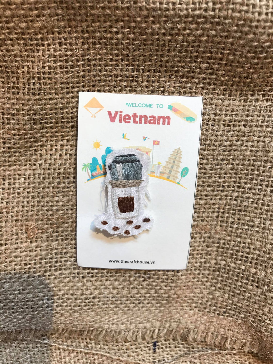 Vietnamese Coffee Embroidered Pin
