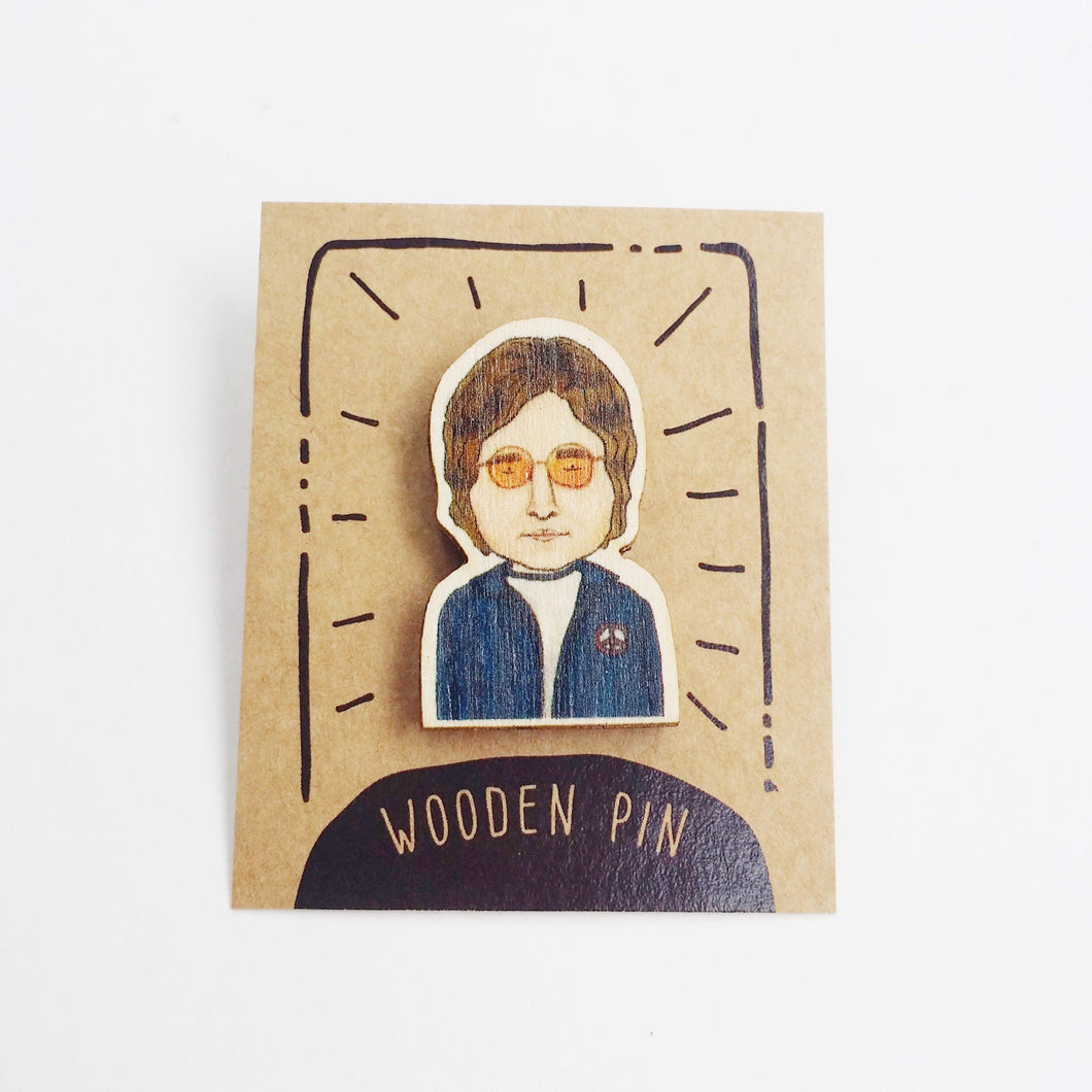 John Lennon Wooden Pin