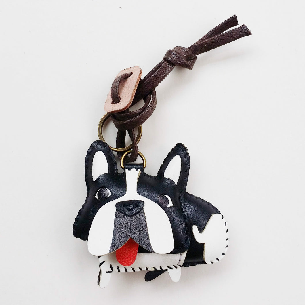 Unique Leather Charm Black White Frenchies Edition
