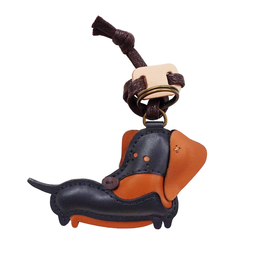 Unique Leather Charm Black Dachshund Edition