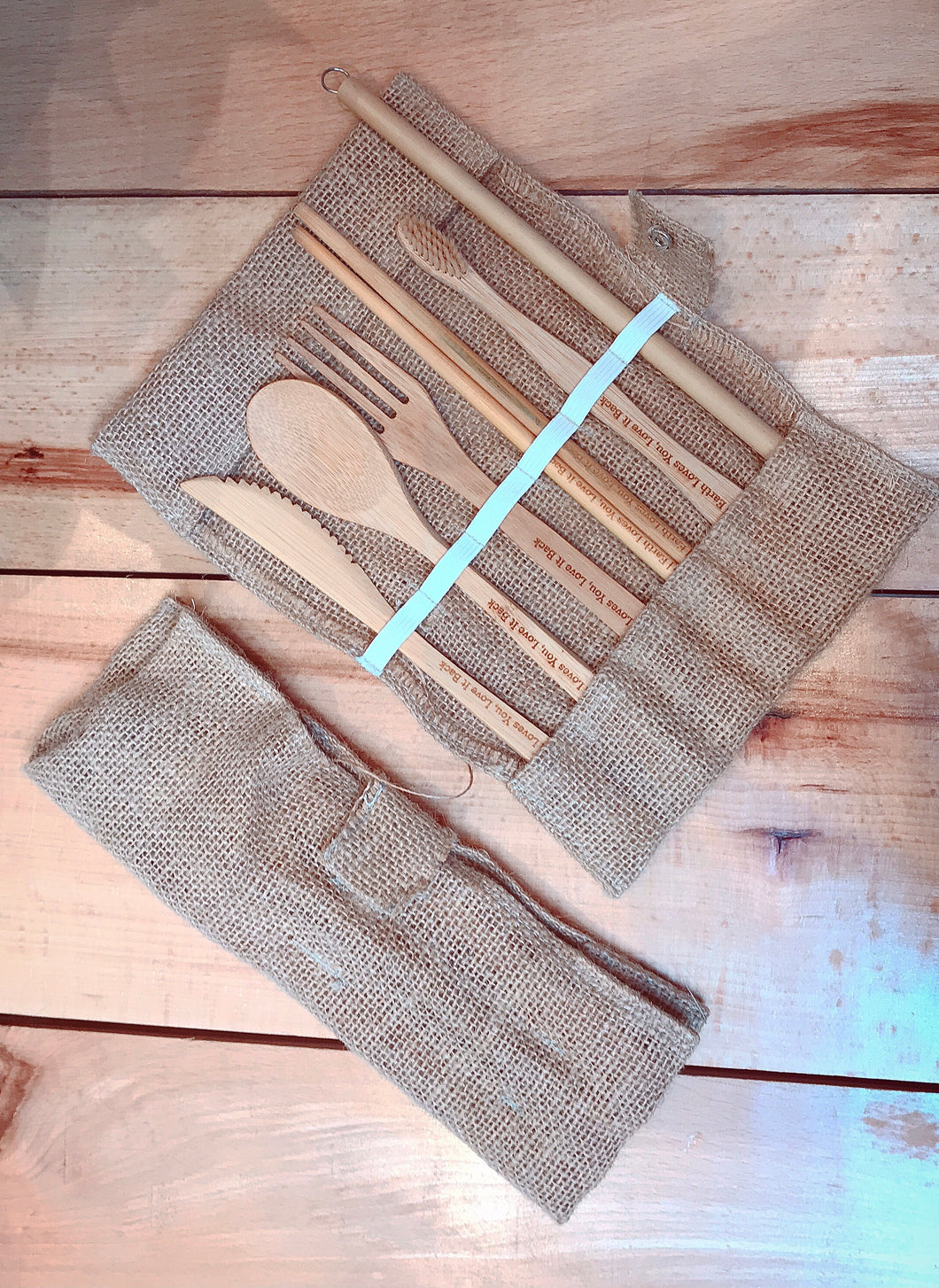 (B) Bamboo Personal Travel Set - Canvas Bag