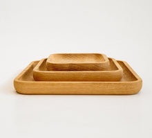 Load image into Gallery viewer, Square Wooden Plate Set of 3
