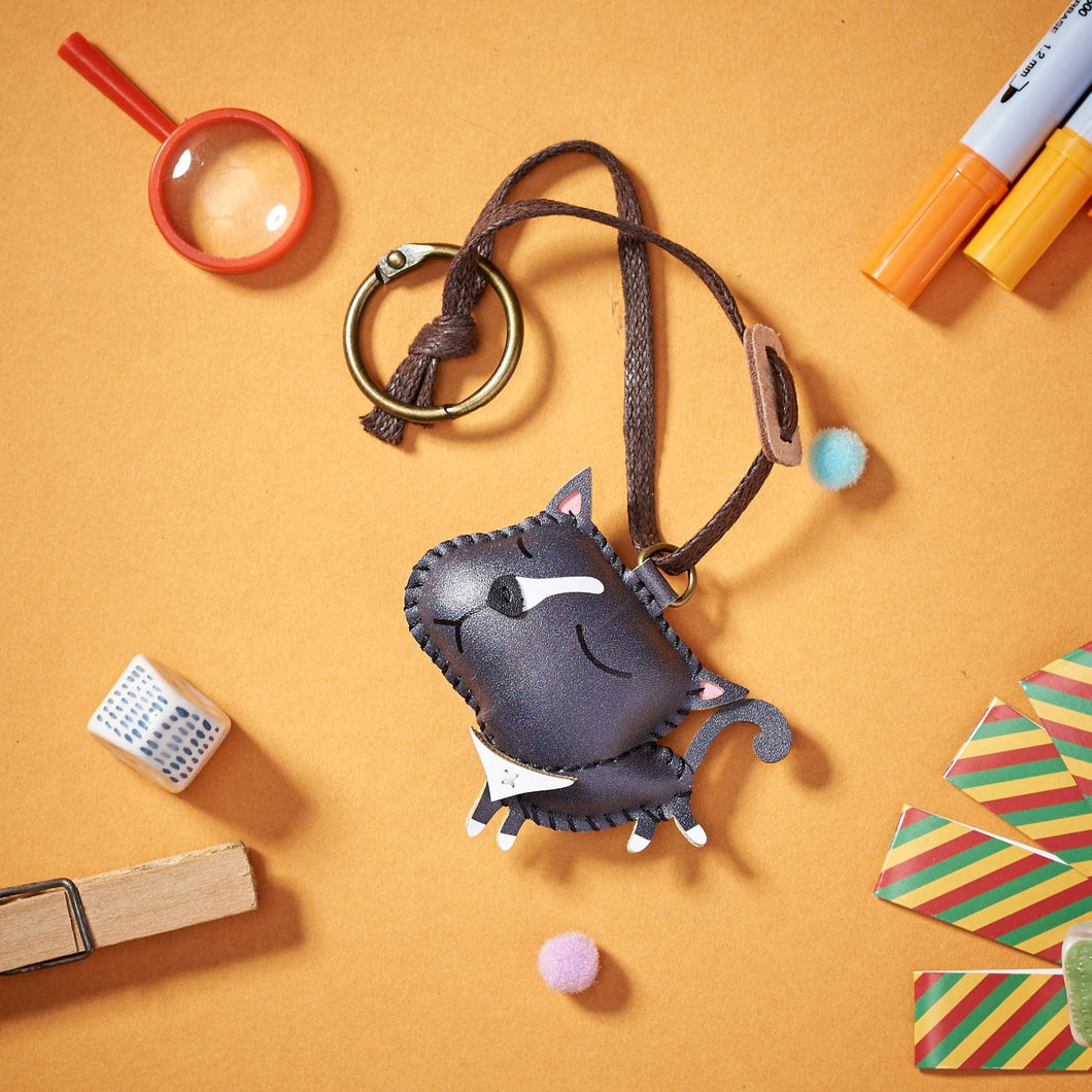 Unique Leather Charm Grey British Shorthair Cat Edition