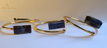 Load image into Gallery viewer, Eva &amp; Isla Womens 18k Gold Plated Raw Kyanite Cuff Bracelet Bangle from Eva &amp; Isla&#39;s Earth Magick Jewelry Collection
