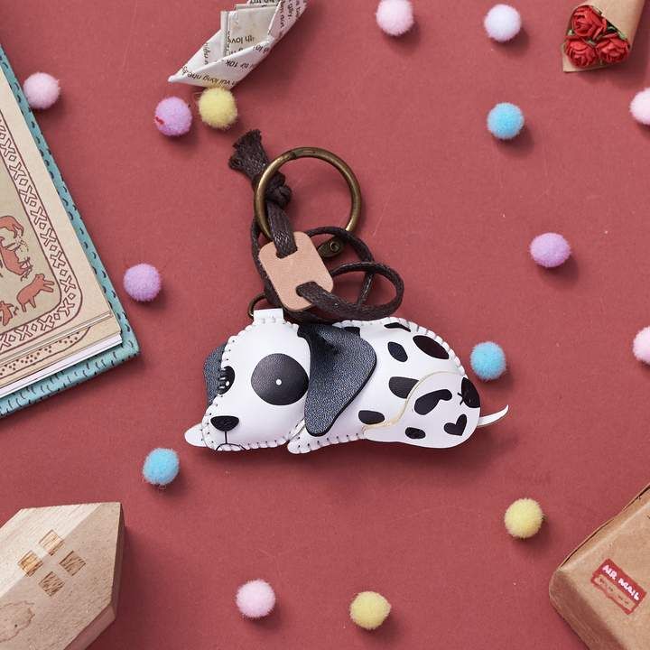 Unique Leather Charm White Black Dalmatian Edition