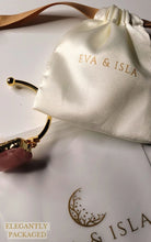 Load image into Gallery viewer, Eva &amp; Isla Womens 18k Gold Plated Madagascar Rose Quartz Cuff Bracelet Bangle
