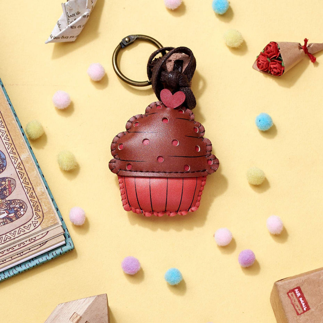 Unique Leather Charm Brown Chocolate Cupcake Edition