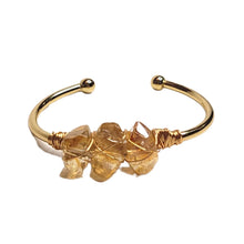 Load image into Gallery viewer, Eva &amp; Isla Womens 18k Gold Plated Natural Citrine Cuff Bracelet Bangle
