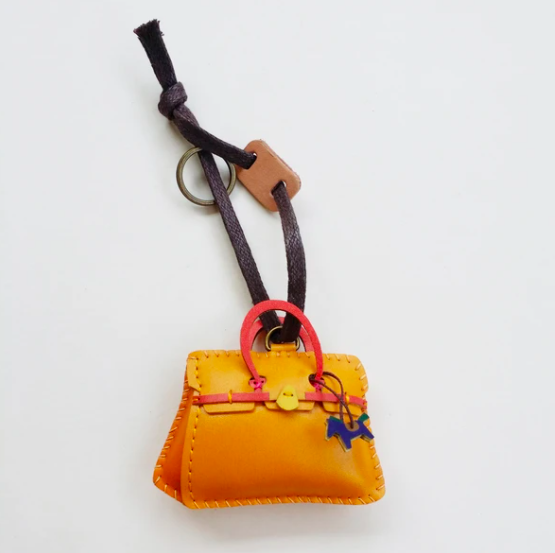Unique Leather Orange Charm Bag Edition