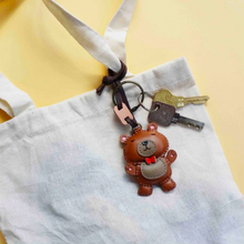 Load image into Gallery viewer, Unique Leather Charm Brown Teddy Bear Edition
