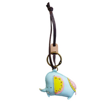 Load image into Gallery viewer, Unique Leather Charm Blue Elephant Edition
