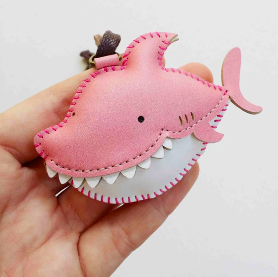 Unique Leather Charm Pink Shark Edition