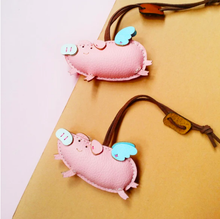 Load image into Gallery viewer, Unique Leather Charm Pink Pig Edition
