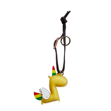 Load image into Gallery viewer, Unique Leather Charm Yellow Unicorn Edition
