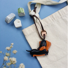 Load image into Gallery viewer, Unique Leather Charm Black Dachshund Edition
