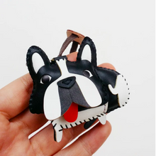 Load image into Gallery viewer, Unique Leather Charm Black White Frenchies Edition
