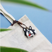 Load image into Gallery viewer, Unique Leather Charm Black White Frenchies Edition

