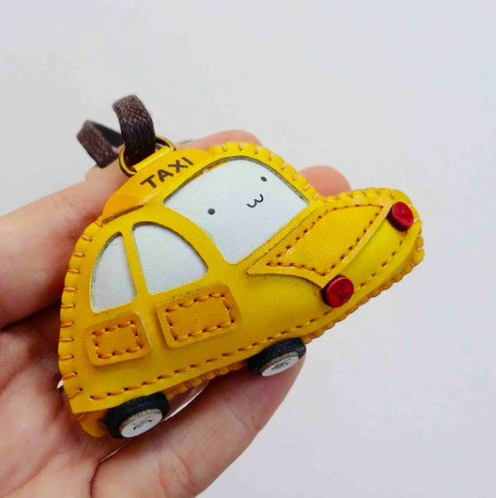 Unique Leather Charm Yellow Taxi Edition