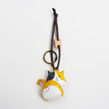 Load image into Gallery viewer, Unique Leather Charm Yellow Calico Cat Edition
